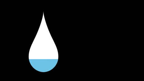 blue drop of water with increasing percentage from 0% to 100%