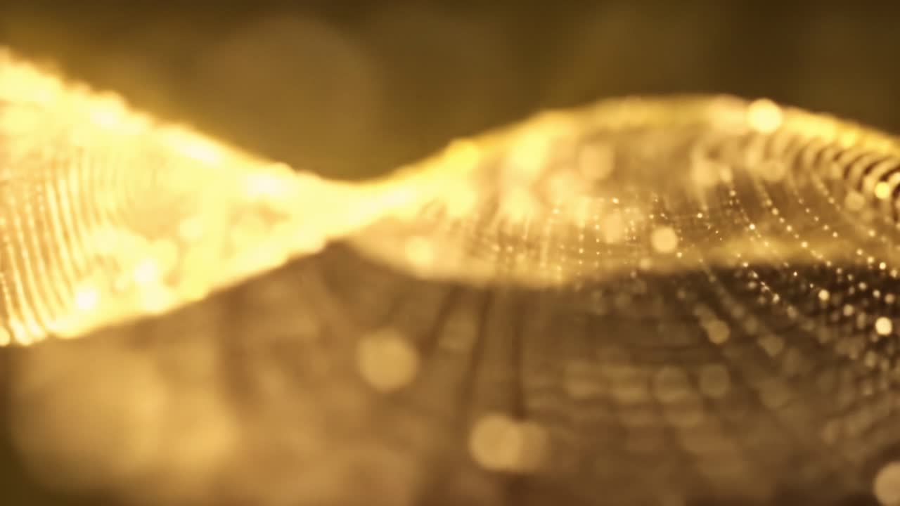 Golden light flows gracefully, creating captivating patterns that shimmer and ripple in a gentle dance.