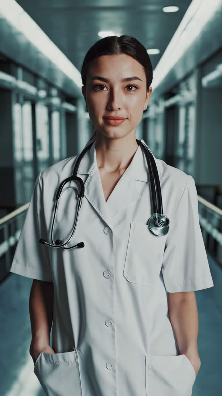 retrato de una mujer médica confiada