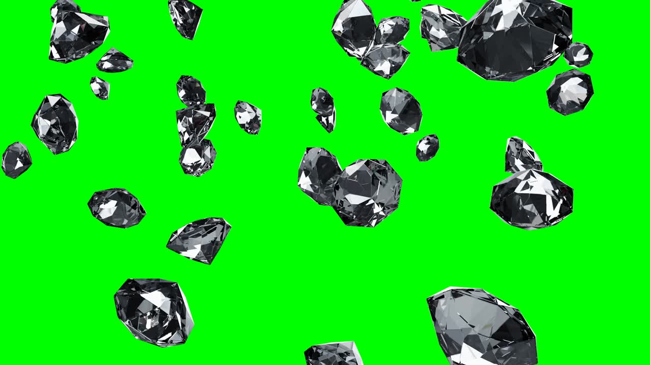 녹색 크로마 키에 다이아몬드, 배경에 3d 애니메이션
