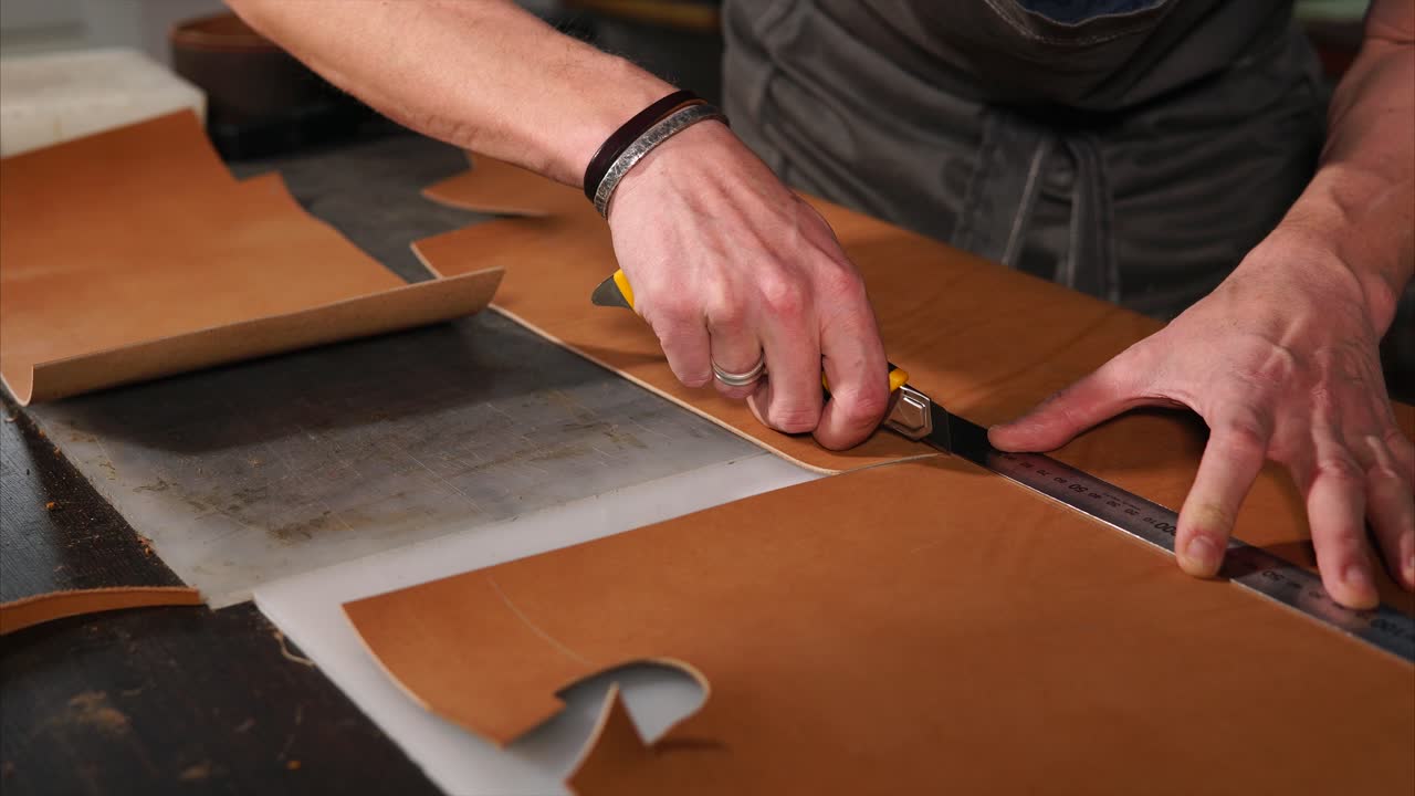 Leatherworking process: Cutting leather