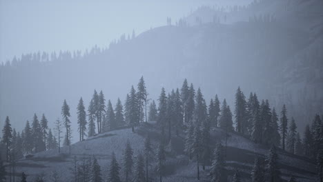 snowy ural mountains in winter
