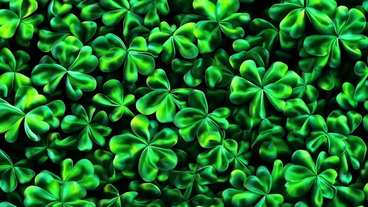 Vibrant Green Shamrocks Pattern