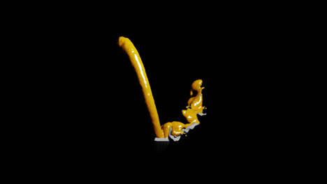 salpicaduras animadas de líquido naranja
