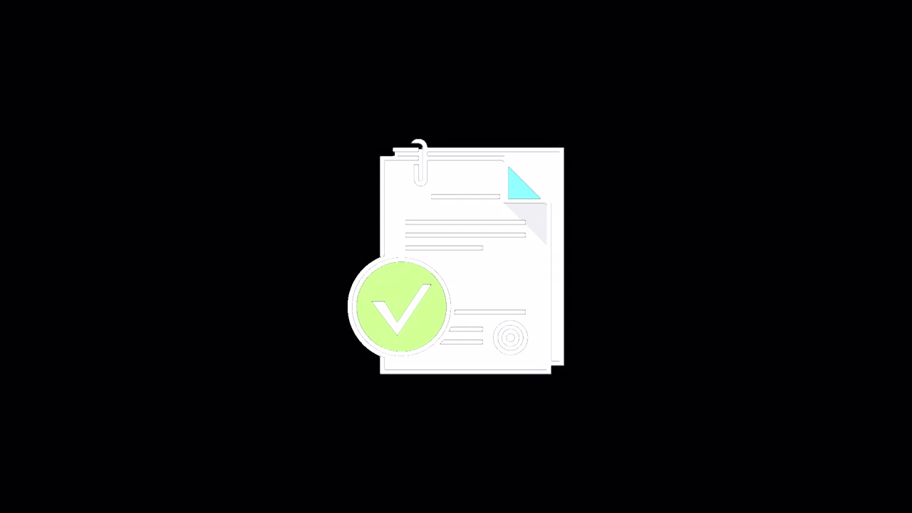 Animated Document Icon with Green Checkmark