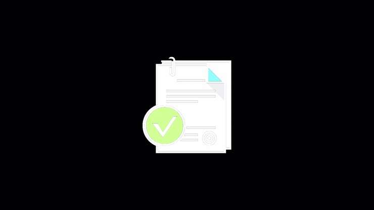 Animated Document Icon with Green Checkmark