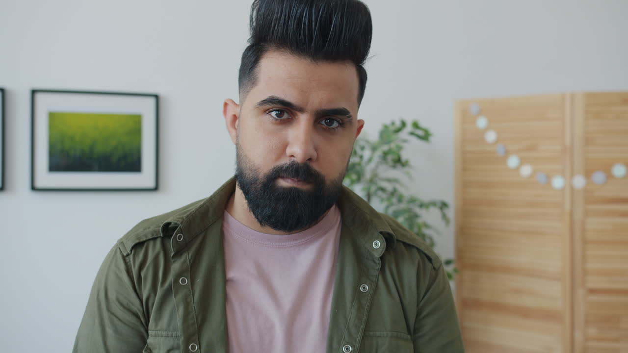 Man looking directly at camera