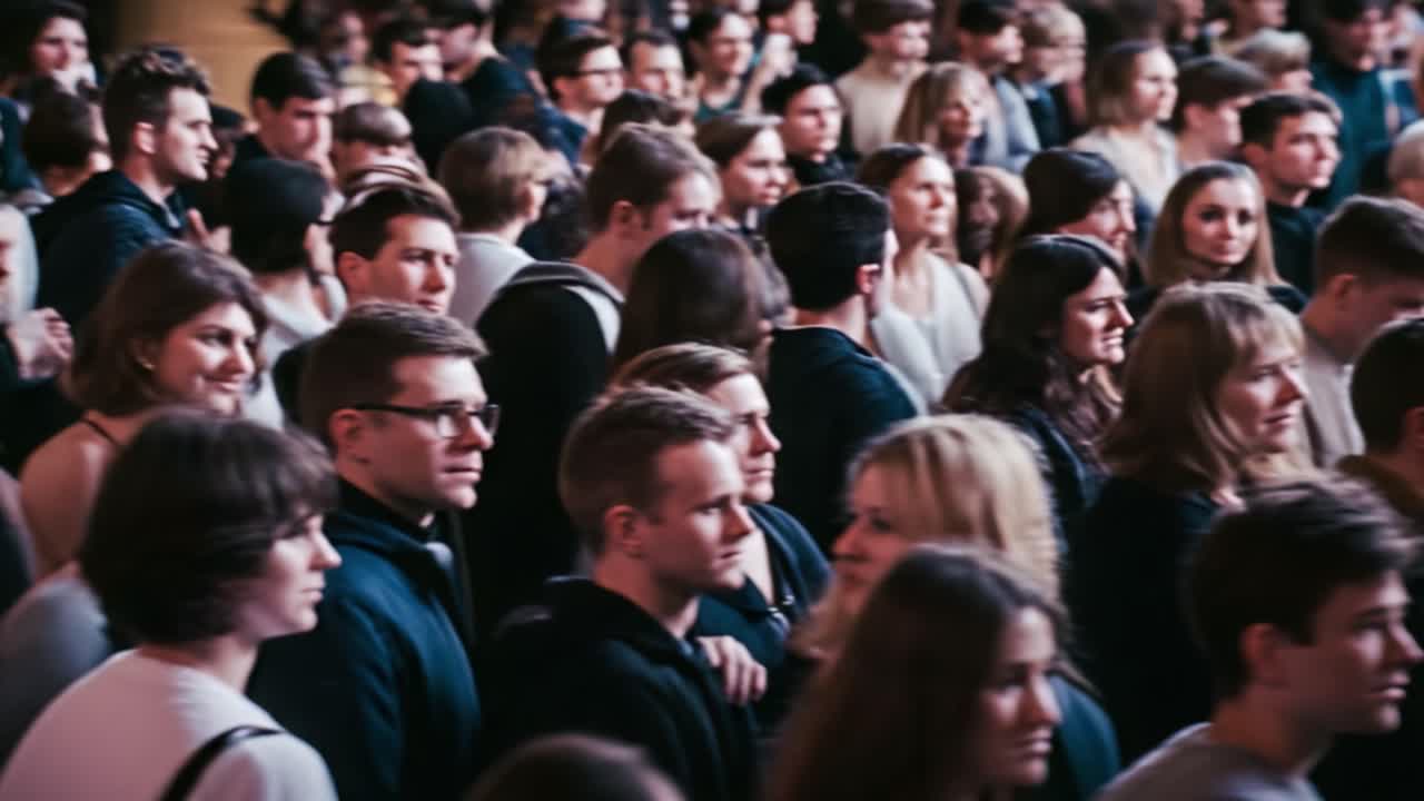 A Vibrant Crowd Captured in a Dynamic Sequence, Showcasing the Energy and Diversity of Individuals in a Lively Environment