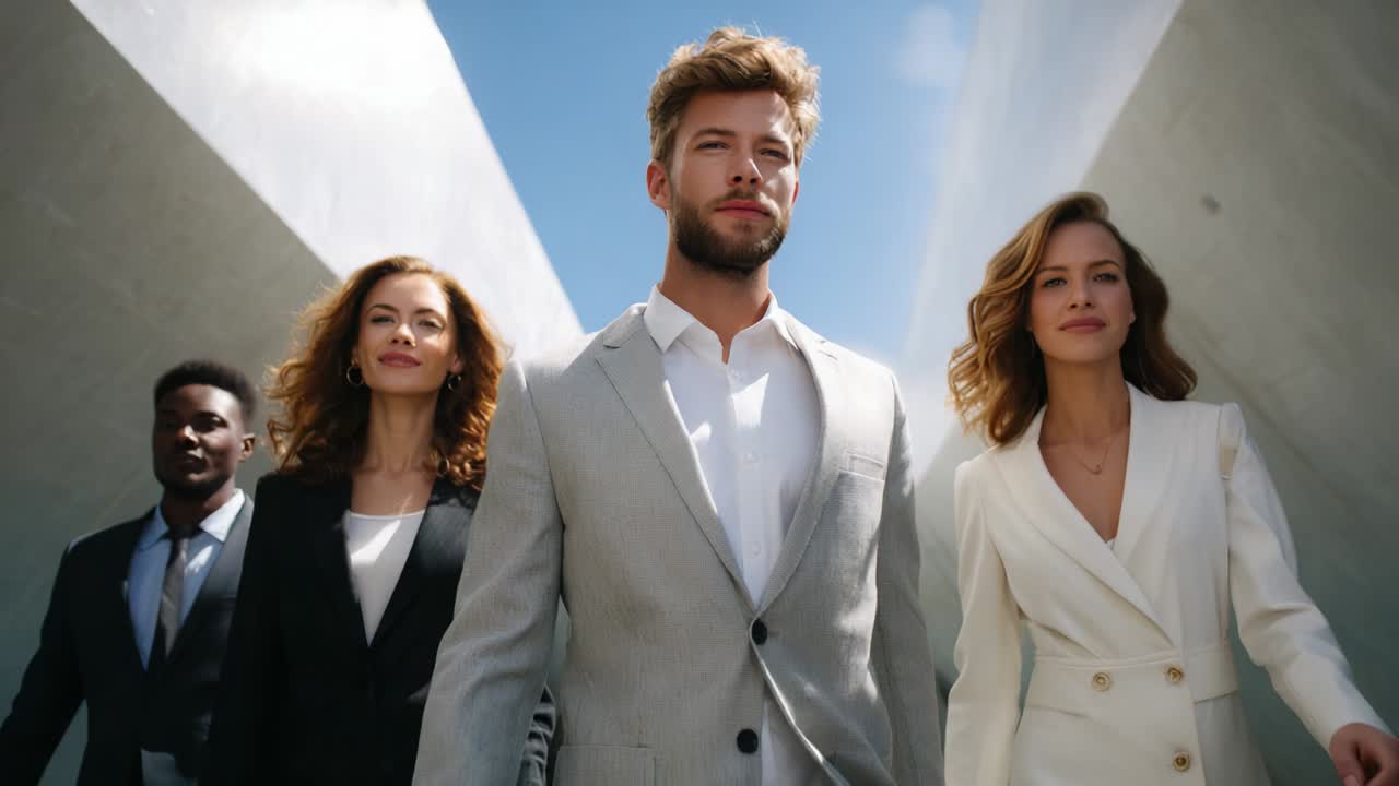 Successful business team leading the way to success