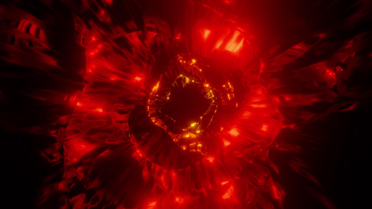 3D animation of 4K UHD neon light with glowing red and orange color effect