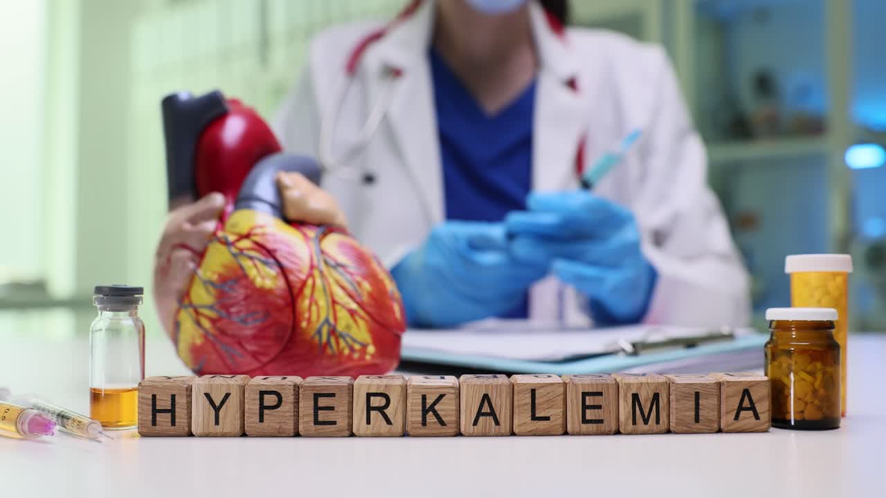 Hyperkalemia Medical Concept with Heart Model and Doctor