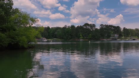 Aerial-view-of-an-inlet-on-Lake-Lanier-near-Cumming,-Georgia