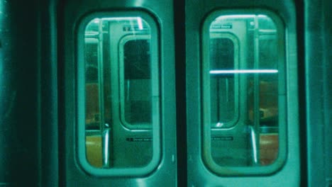 Künstlerisches-16-mm-Filmmaterial-über-Das-Öffnen-Der-Türen-Der-New-Yorker-U-Bahn