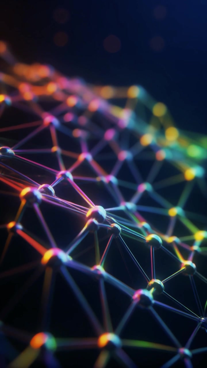 Abstract Digital Network Connection with Glowing Nodes and Lines