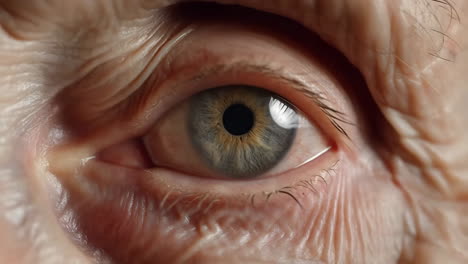 primer plano del ojo de una persona de edad avanzada
