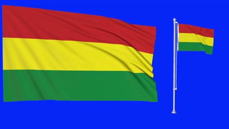 Greenscreen-Schwenkt-Bolivien-Flagge-Oder-Fahnenmast