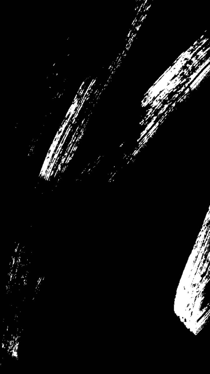 Dynamic White Brush Strokes Grunge Transition on Black Background