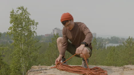 climber on a rock