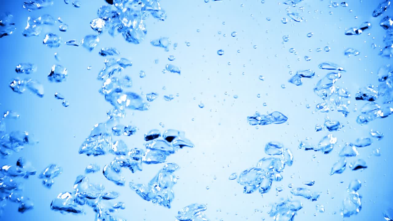 muchas burbujas en el agua de cerca, onda de agua abstracta con burbujas en cámara lenta