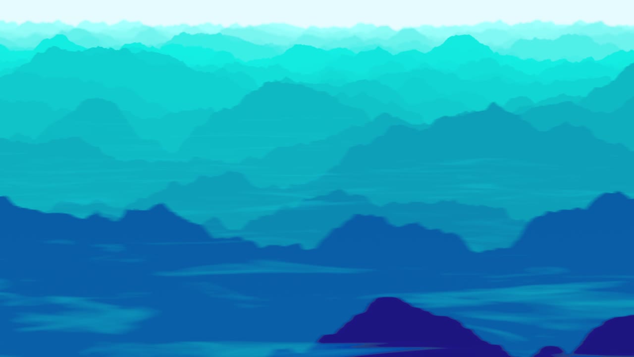 vista panorámica en bucle del paisaje montañoso nublado