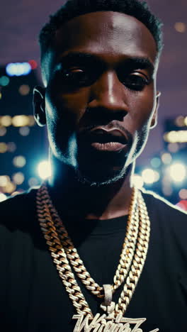 man in gold chains