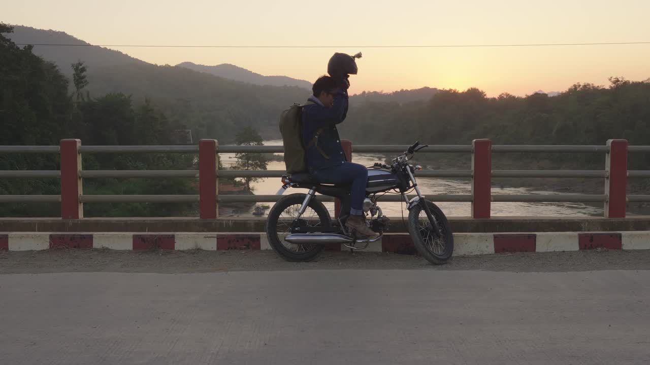 Sunset Ride Across the Bridge