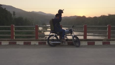 sunset ride across the bridge