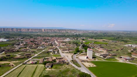 aerial panorama of albalate de cinca spain, drone footage