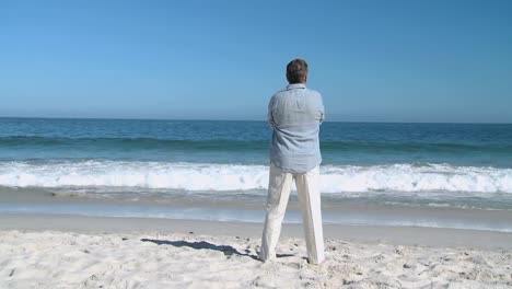 aged man looking at the horizon