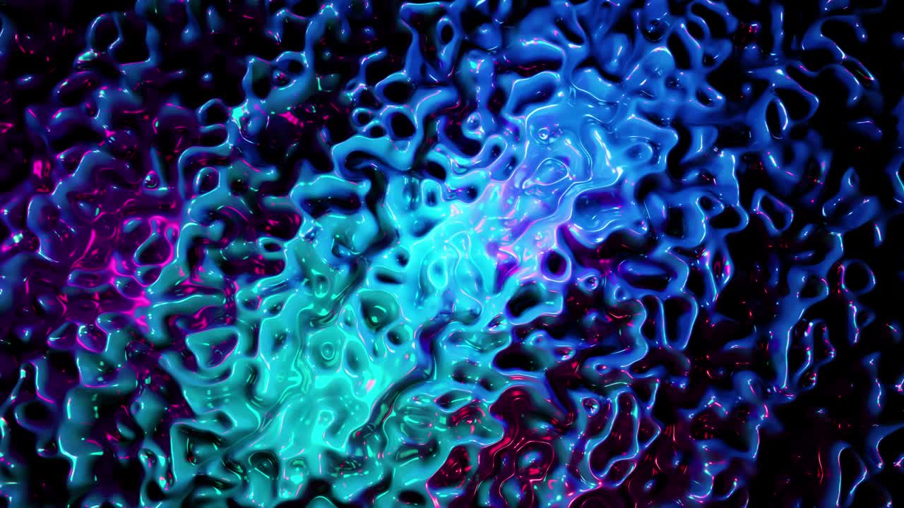 Stylish 3D Abstract Animation Color Wavy Smooth Wall. Concept Multicolor Liquid Pattern. loop animation, Purple Blue Wavy Reflection Surface Macro. Trendy Colorful Fluid. Beautiful Gradient Texture