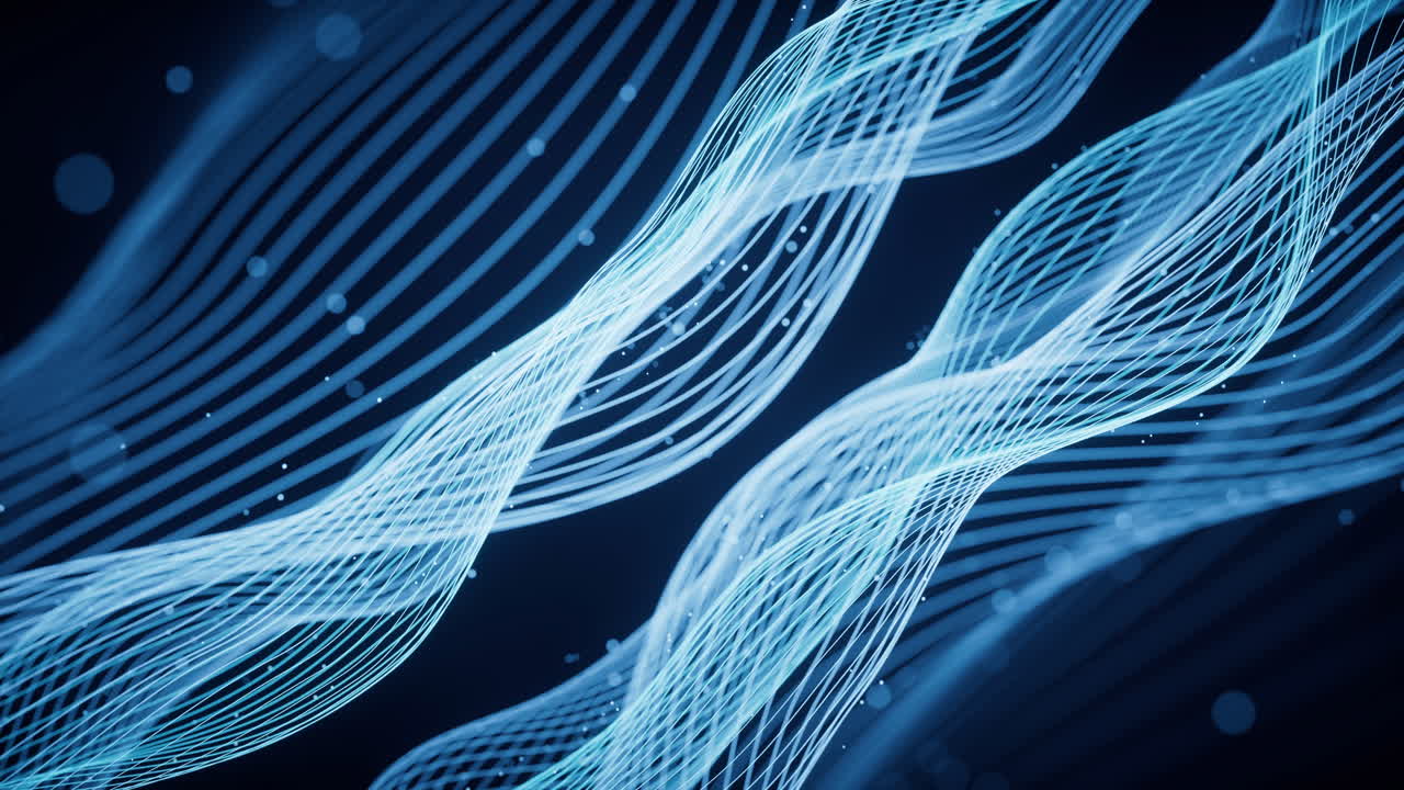 Flowing wave lines, curve pattern, 3d rendering.