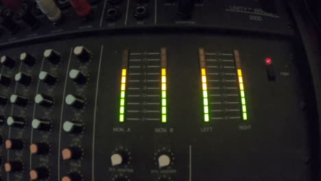 Audio-level-meters-on-a-sound-mixing-board