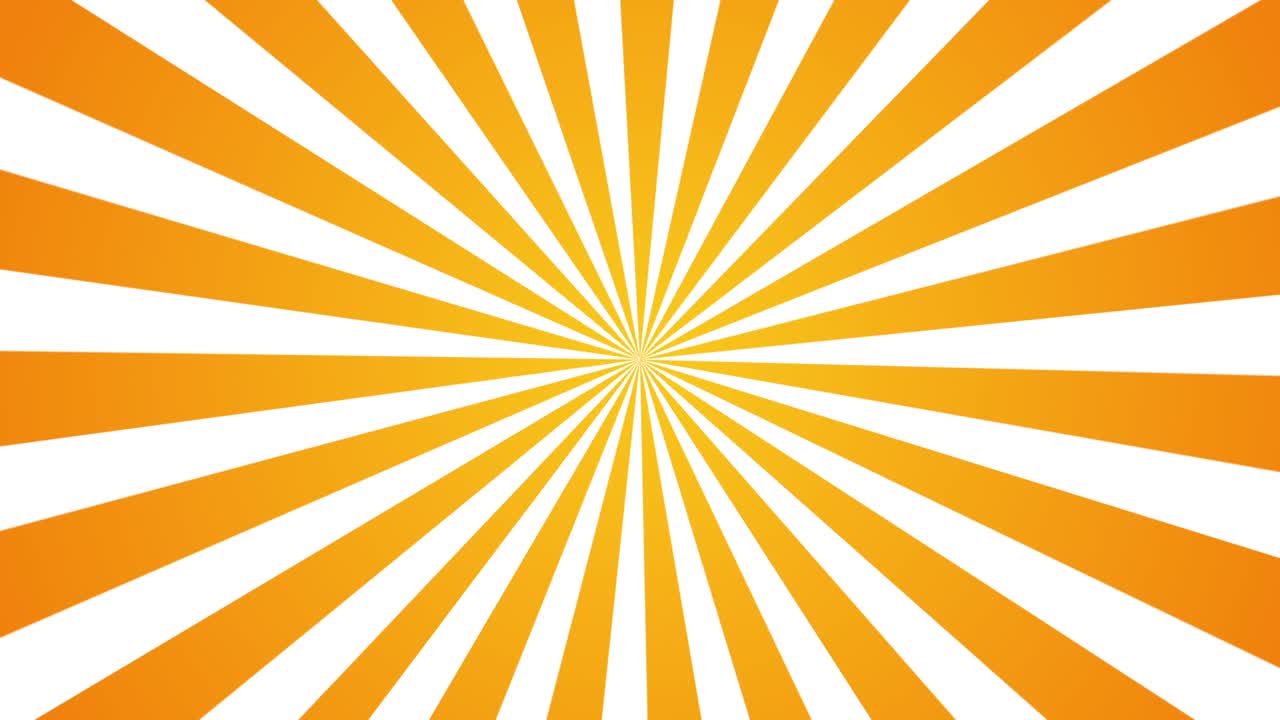 2d fondo de movimiento. naranja amarillo radiación solar estilo de dibujos animados.