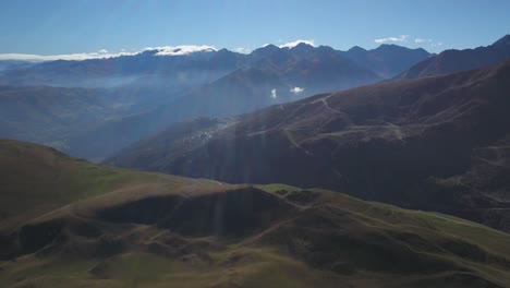 Pyrenees-with-sunbeams-illuminating,-France