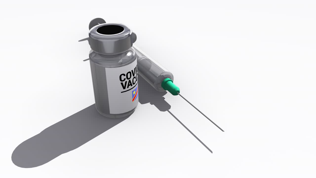 Syringe and Covid-19 Vaccine Bottle Democratic Republic of the Congo