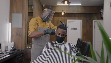 barber shop haircut during covid-19 pandemic