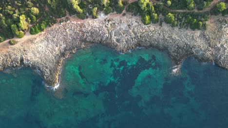 Rocky-Coastline-And-Clear-Water-Near-Sa-Coma-In-Mallorca-Island,-Spain