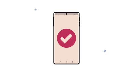 teléfono inteligente con icono de símbolo de comprobación