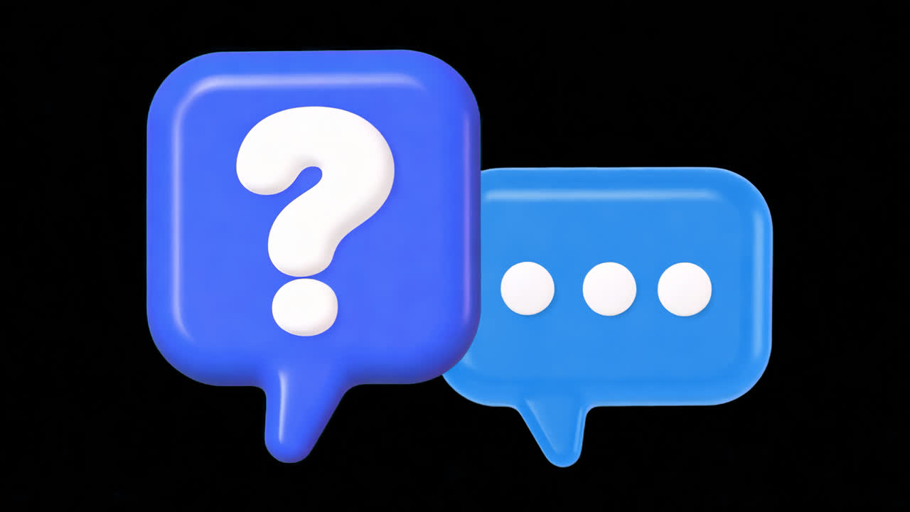 Colorful 3D chat icons animation isolated asset, transparent 4K video, alpha channel, ProRes 4444