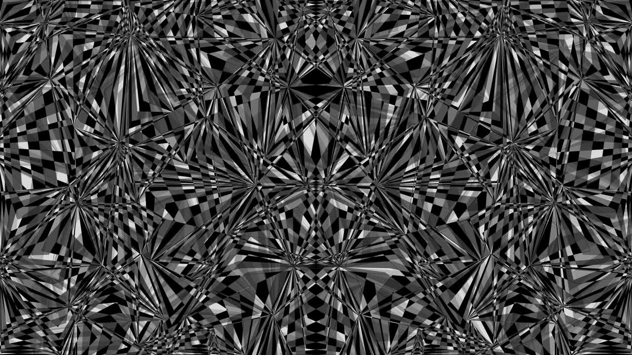 blanco y negro, bucle de animación de patrón fluido geométrico abstracto detallado, gráficos en movimiento