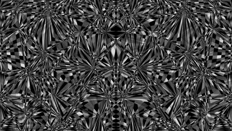 Black-and-White,-Detailed-Abstract-Geometric-Fluid-Pattern-Animation-Loop,-Motion-Graphics