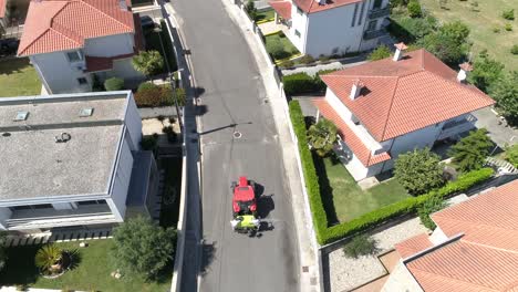 vista aérea de la desinfección de covid-19