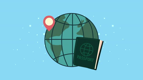 earth planet and passport animation