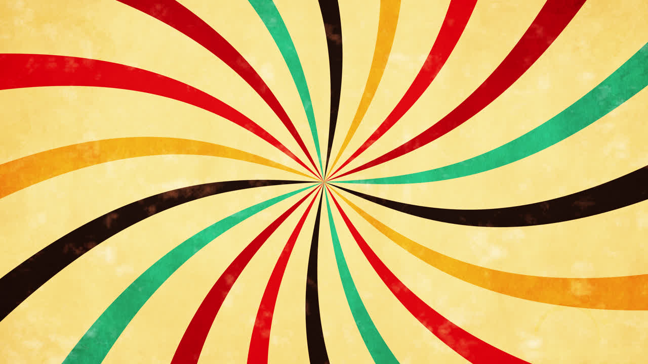 Loop di Sfondo Retrò Colorato con Linee Radiali Vorticose