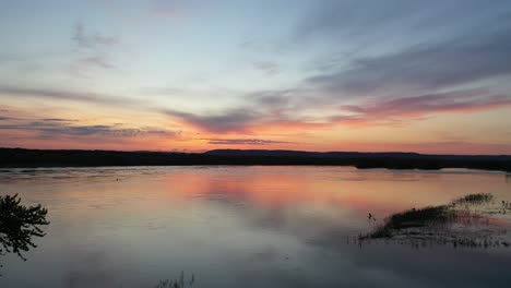 sunset over a river