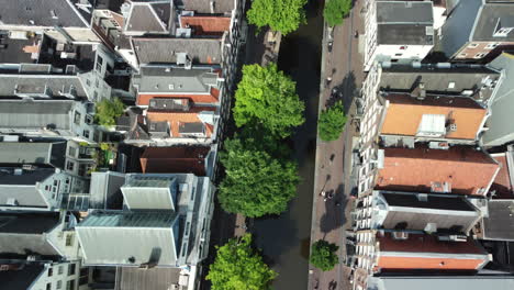 amsterdam canal aerial view