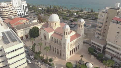 Catedral-En-Limassol,-Chipre---Vista-Aérea