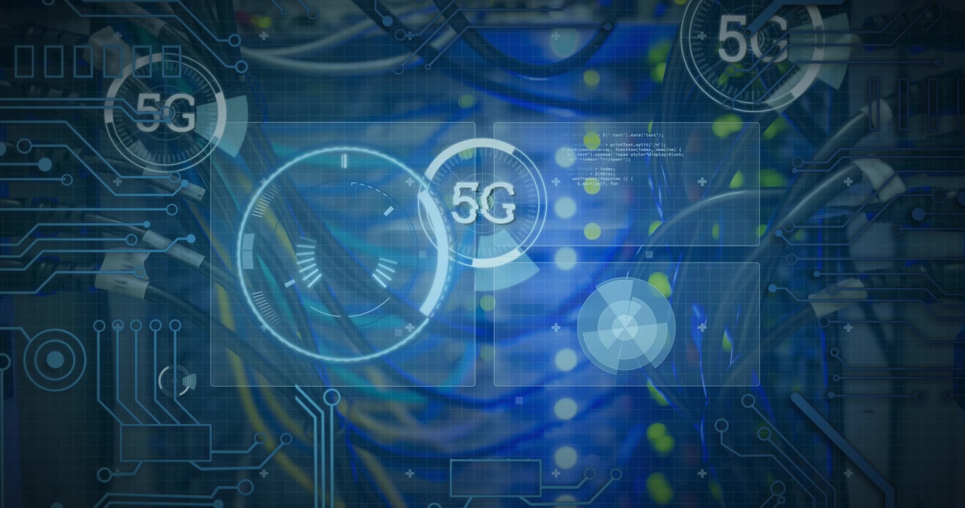 Animation of text with globe and network of connections
