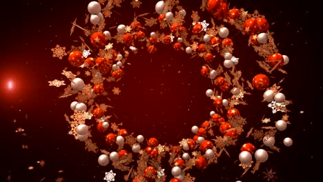 nuevo año fondo de navidad con bolas de navidad y nieve