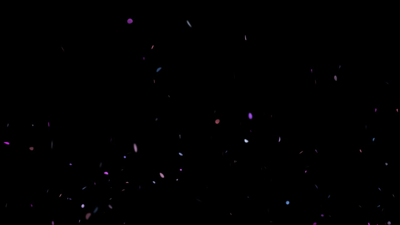 검은색 배경에 떨어지는 다채로운 콘페티